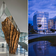 The sculpture that reportedly made over a dozen FBI agents sick (left) the FBI’s Miami field office (Hedrich Blessing)